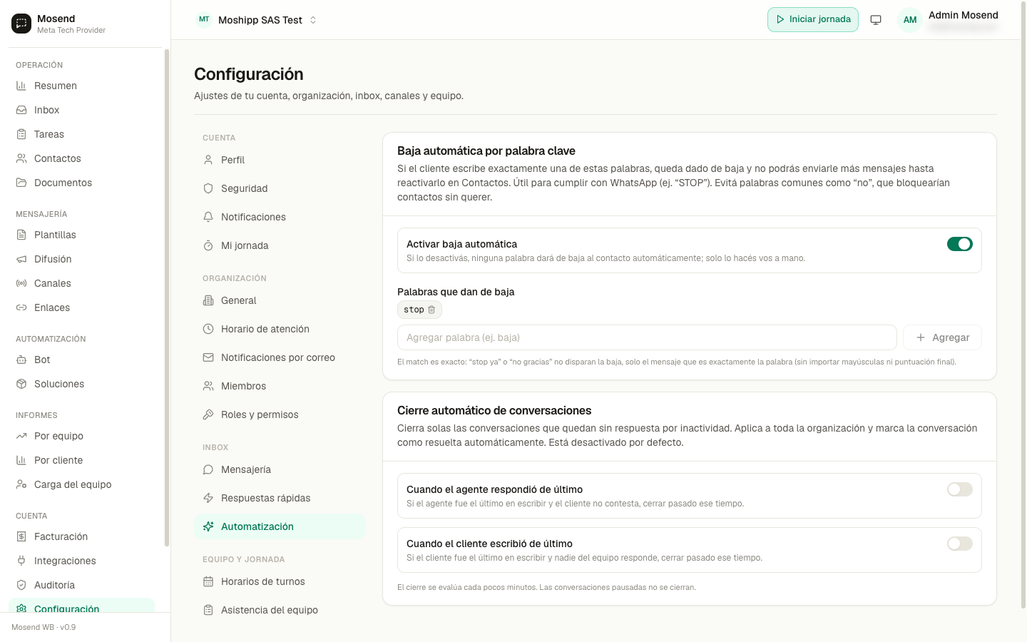 Automatización del inbox